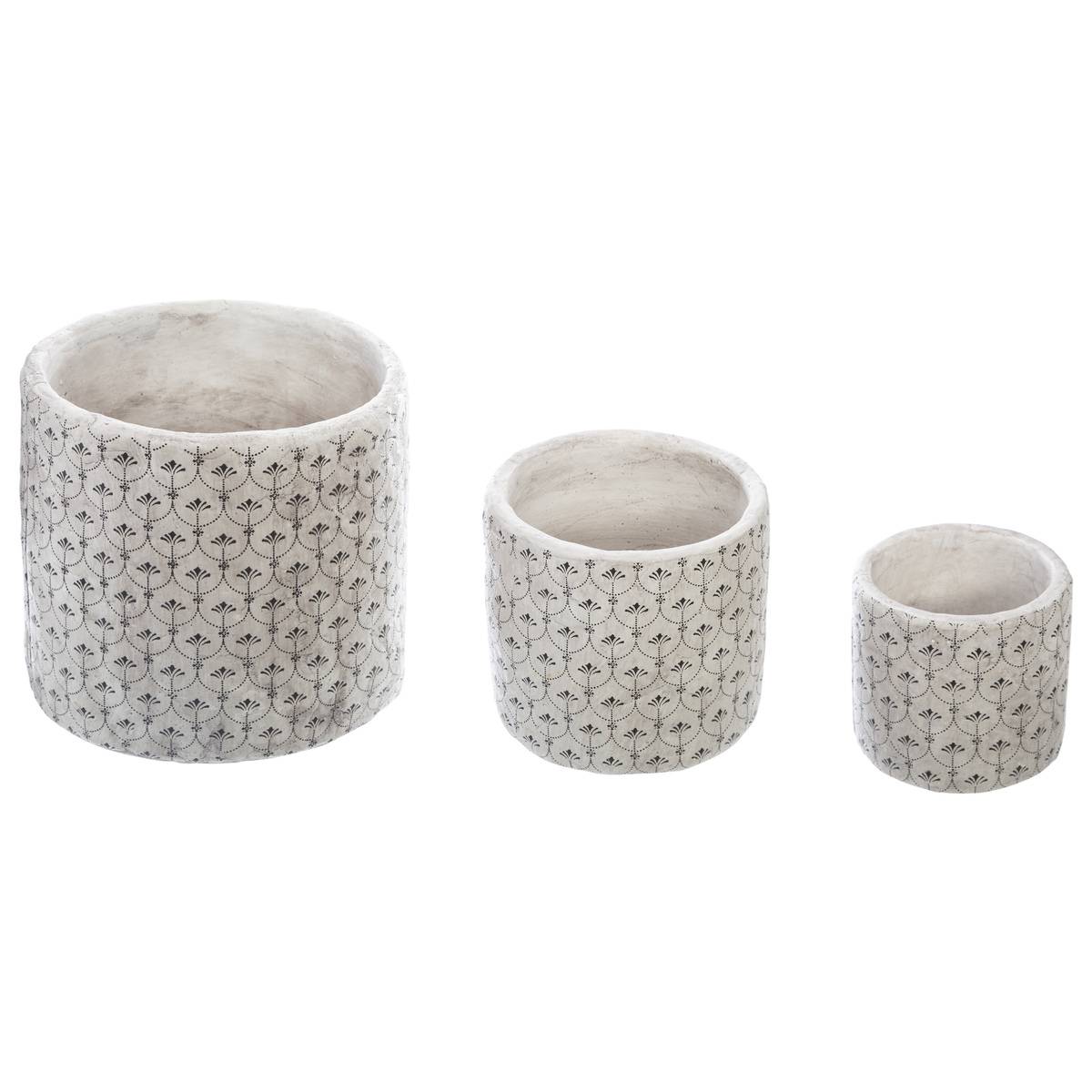 Set de 3 pots ciment noir et blanc Atmosphera créateur d