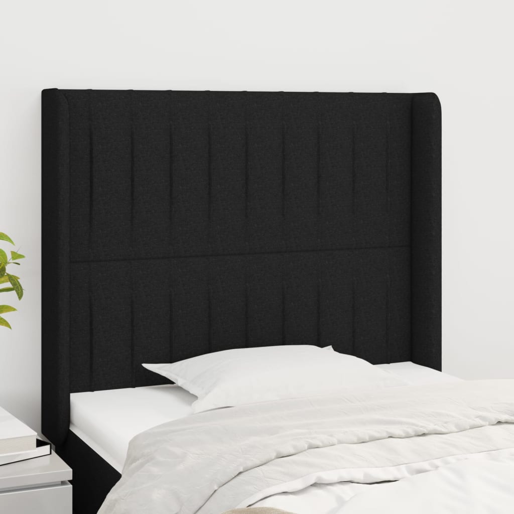 Maison Exclusive Tête de lit avec oreilles Noir 83x16x118 128 cm Tissu