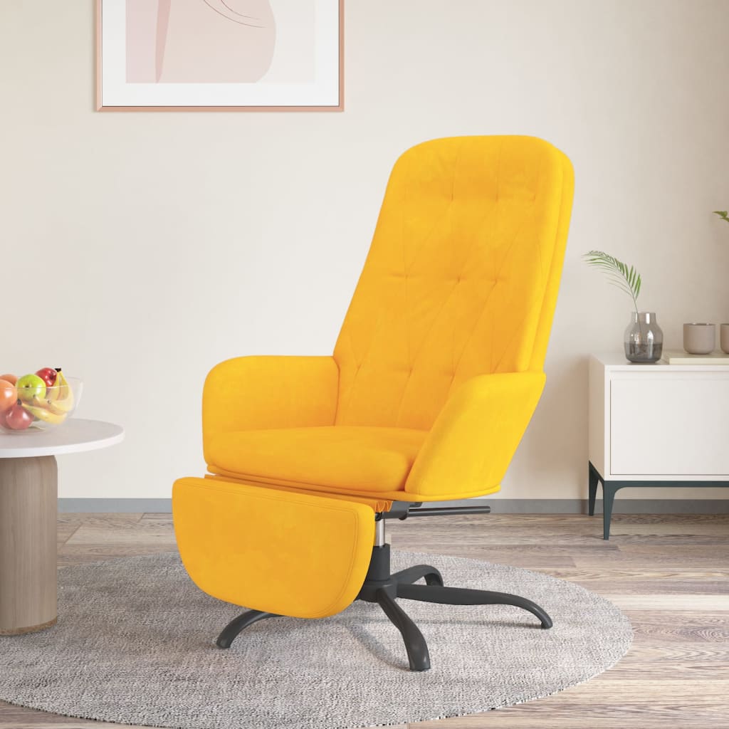 Furniture Limited Chaise De Relaxation Avec Repose Pied Jaune