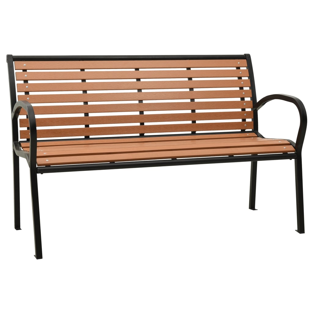 Banc De Jardin Meuble De Patio D Ext Rieur Terrasse Noir Et Marron