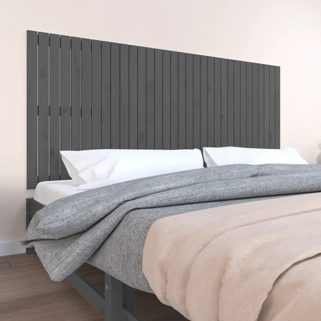 Maison Exclusive T Te De Lit Murale Gris X X Cm Bois Massif De