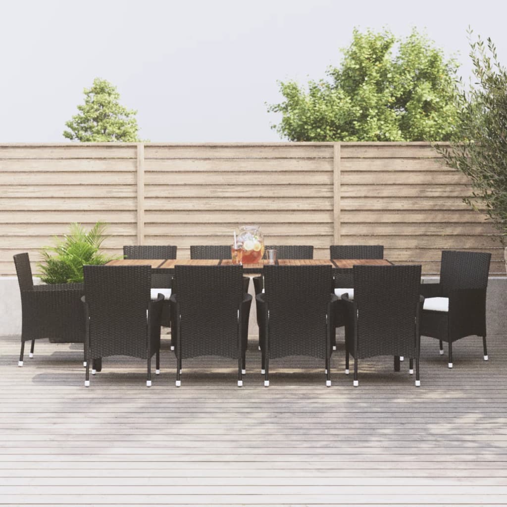 Mobilier D Ner Jardin Pcs Et Coussins Noir R Sine Tress E Vidaxl