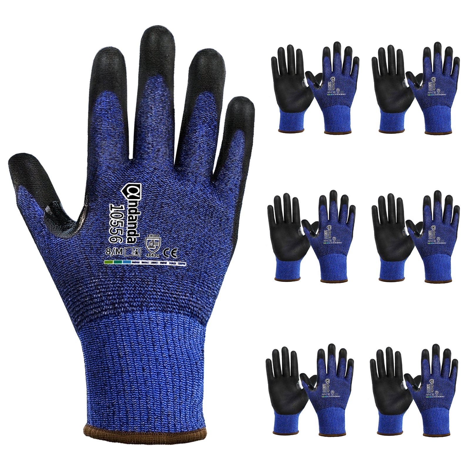 Paires Gants Anti Coupures De Niveau Enduction Nitrile Haute