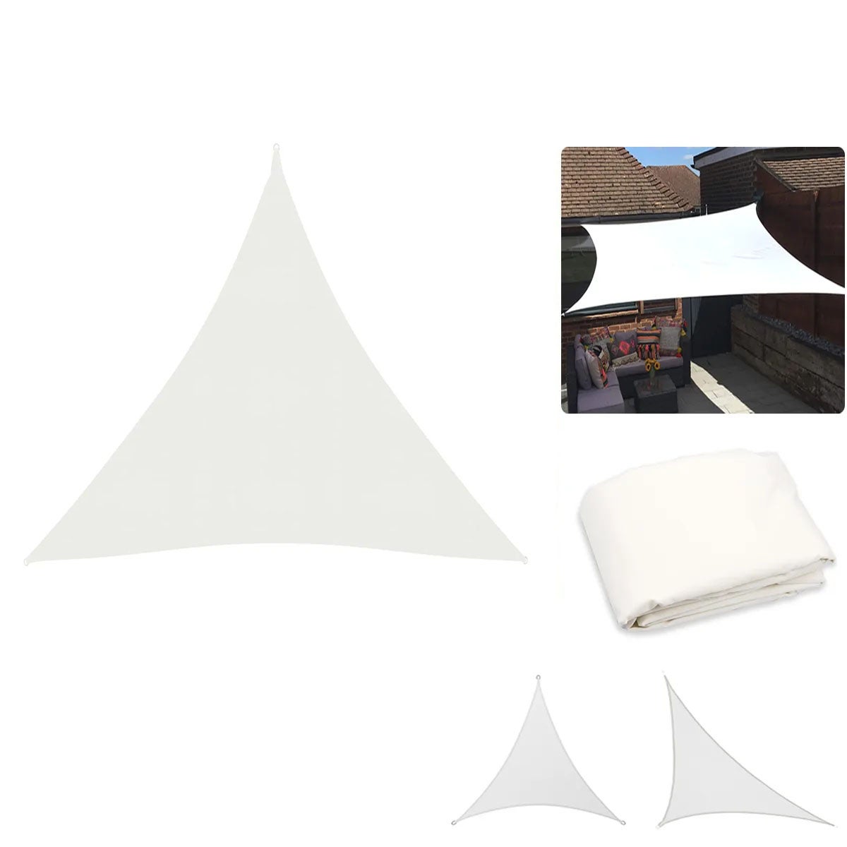 Voile D Ombrage Triangulaire Blanche 5x5x5 M Pour Votre Jardin