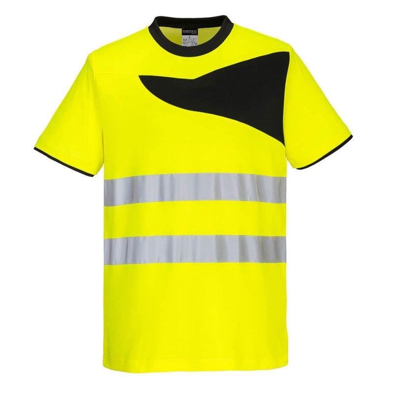 Portwest Tee Shirt Manches Courtes Haute Visibilit Pw Jaune