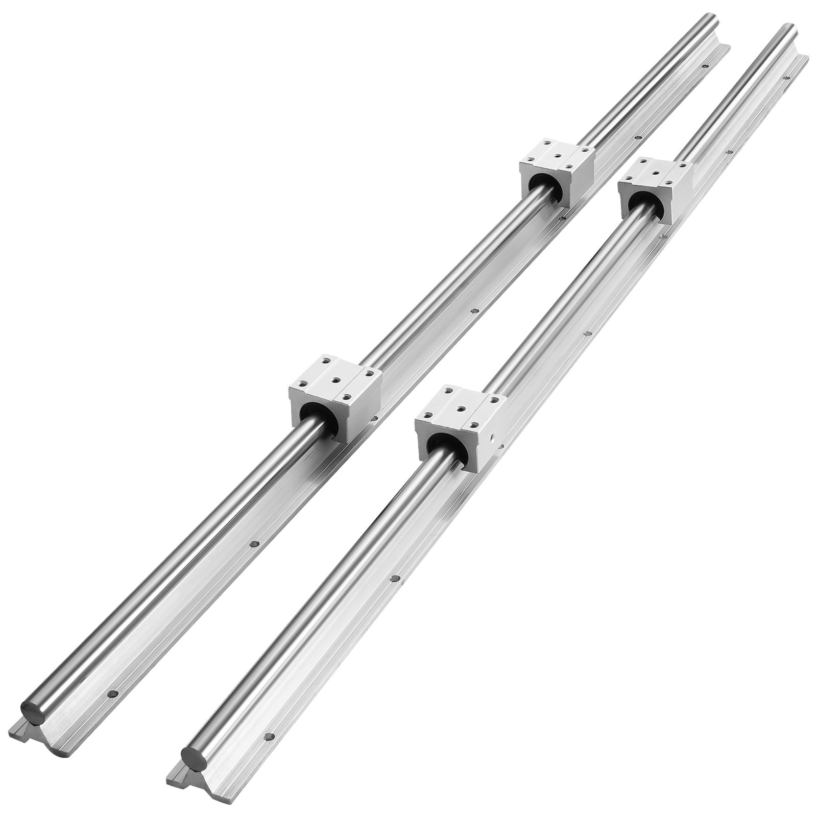 VEVOR 2PCS Rail de Guidage Linéaire SBR12 1000mm Rails Linéaires 4PCS