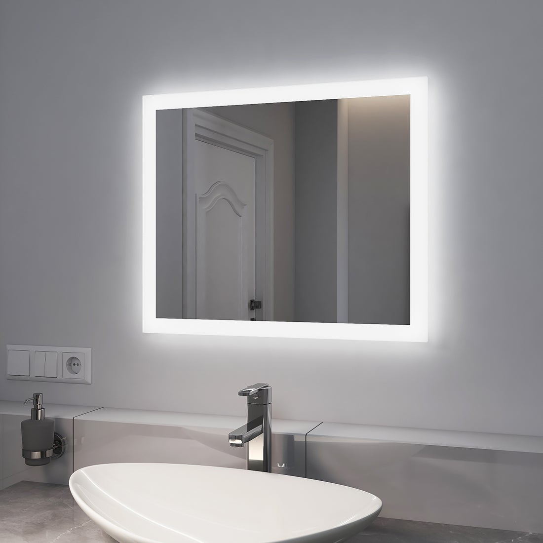 Emke Miroir Lumineux Salle De Bain X Cm Miroir Led Avec