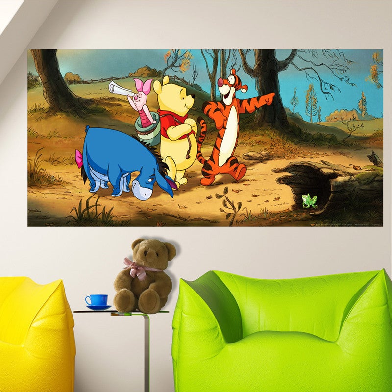 Poster géant Winnie l Ourson aventure Disney intisse 202X90 CM Leroy