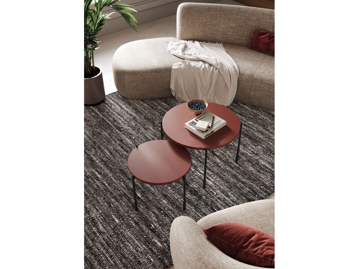 Bobochic Table Basse Ronde D Cm Tanya Rouge Leroy Merlin