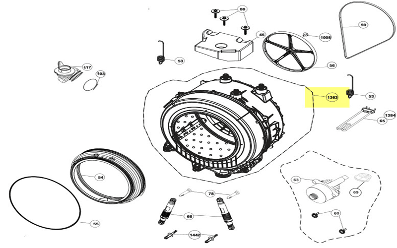 Cuve Complete Avec Palier Pour Lave Linge Beko Leroy Merlin