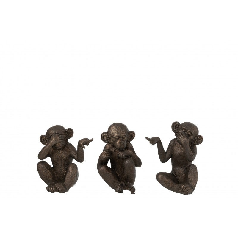 Set De Singes De La Sagesse En R Sine Marron X X Cm Leroy Merlin