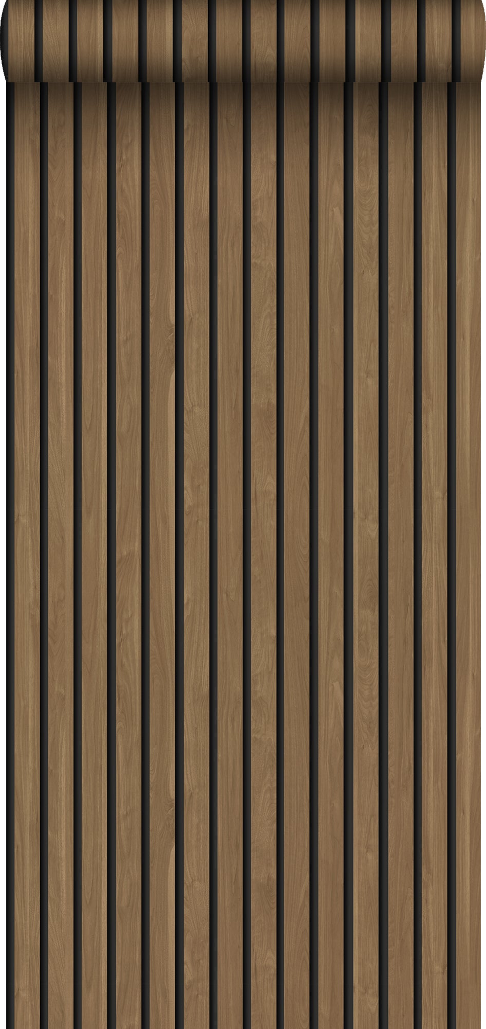 Papier Peint intissé tasseaux de bois marron 50 x 900 cm Sanders