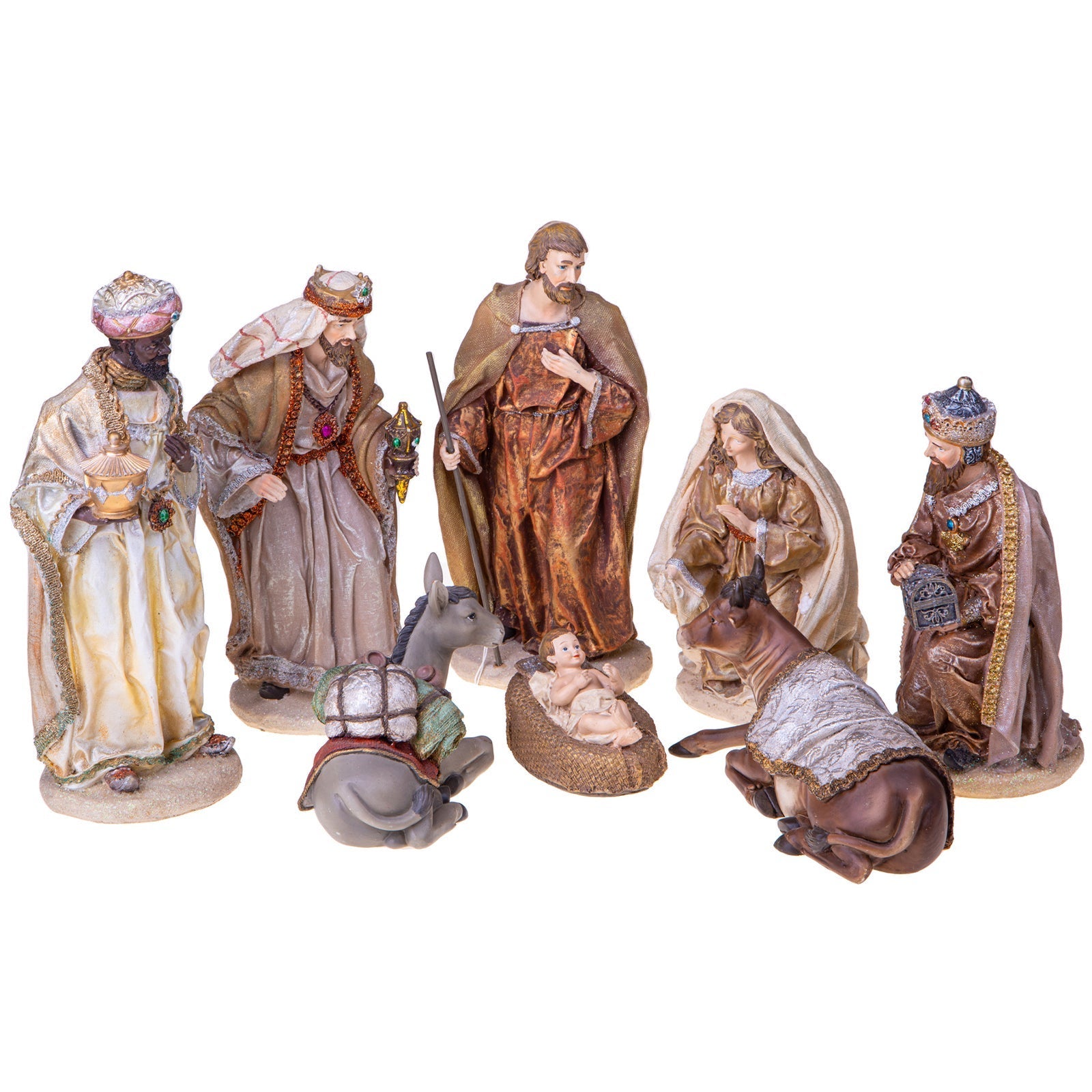 Natività in resina con 8 statue per presepe da 30 5 cm decorazione