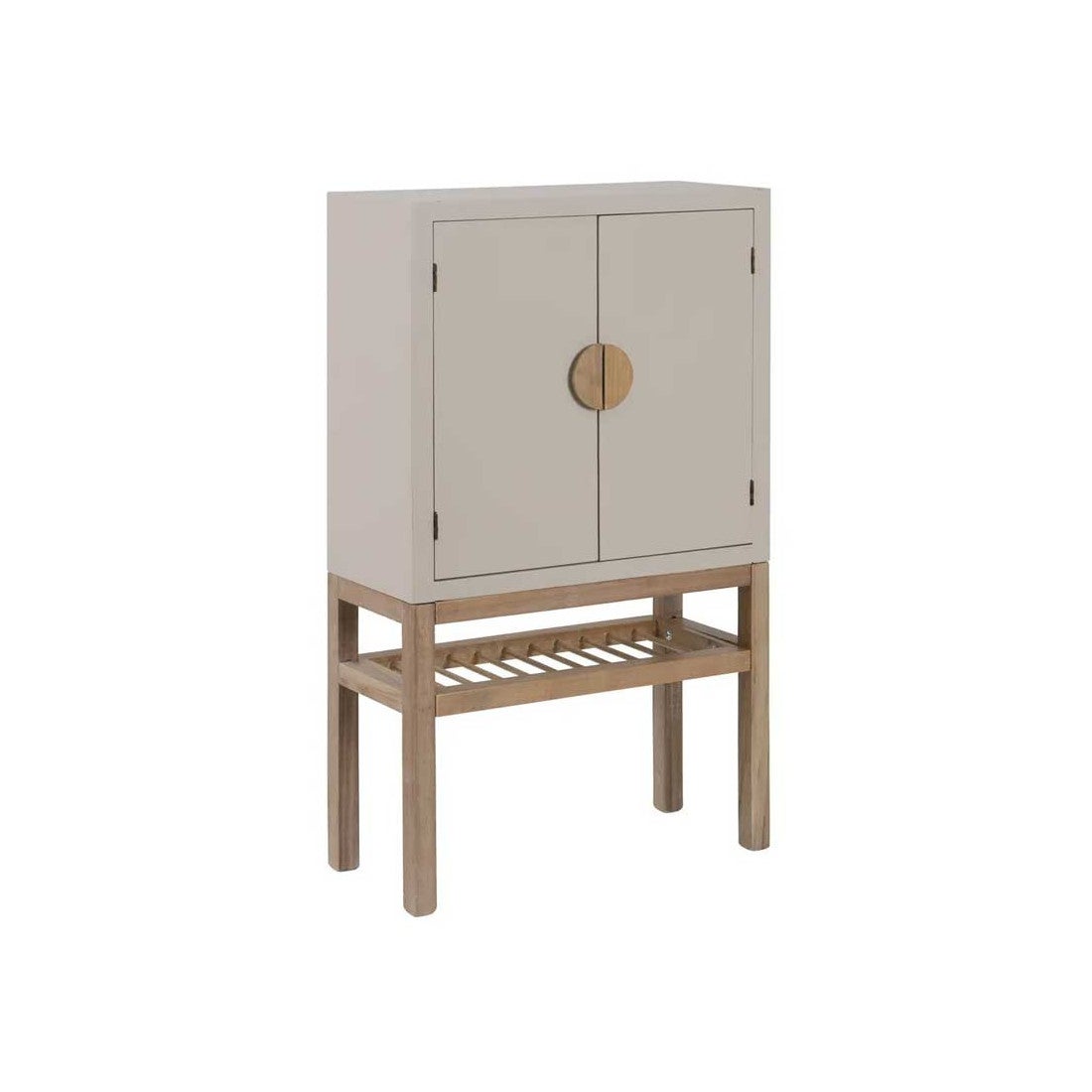 Armoire De Salon Portes Niche Bois Taupe Adriana Leroy Merlin