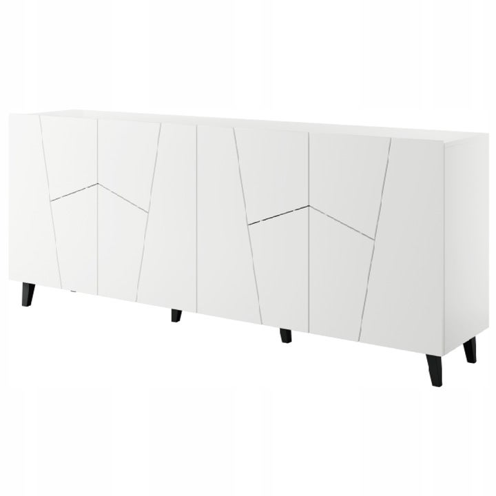 Commode De Rangement Meuble Universel 200x82x42 Cm Blanc Mat VISO Sur