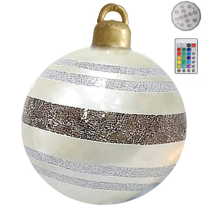 Boule de noël gonflable géante de 60cm ornements avec lumière LED et