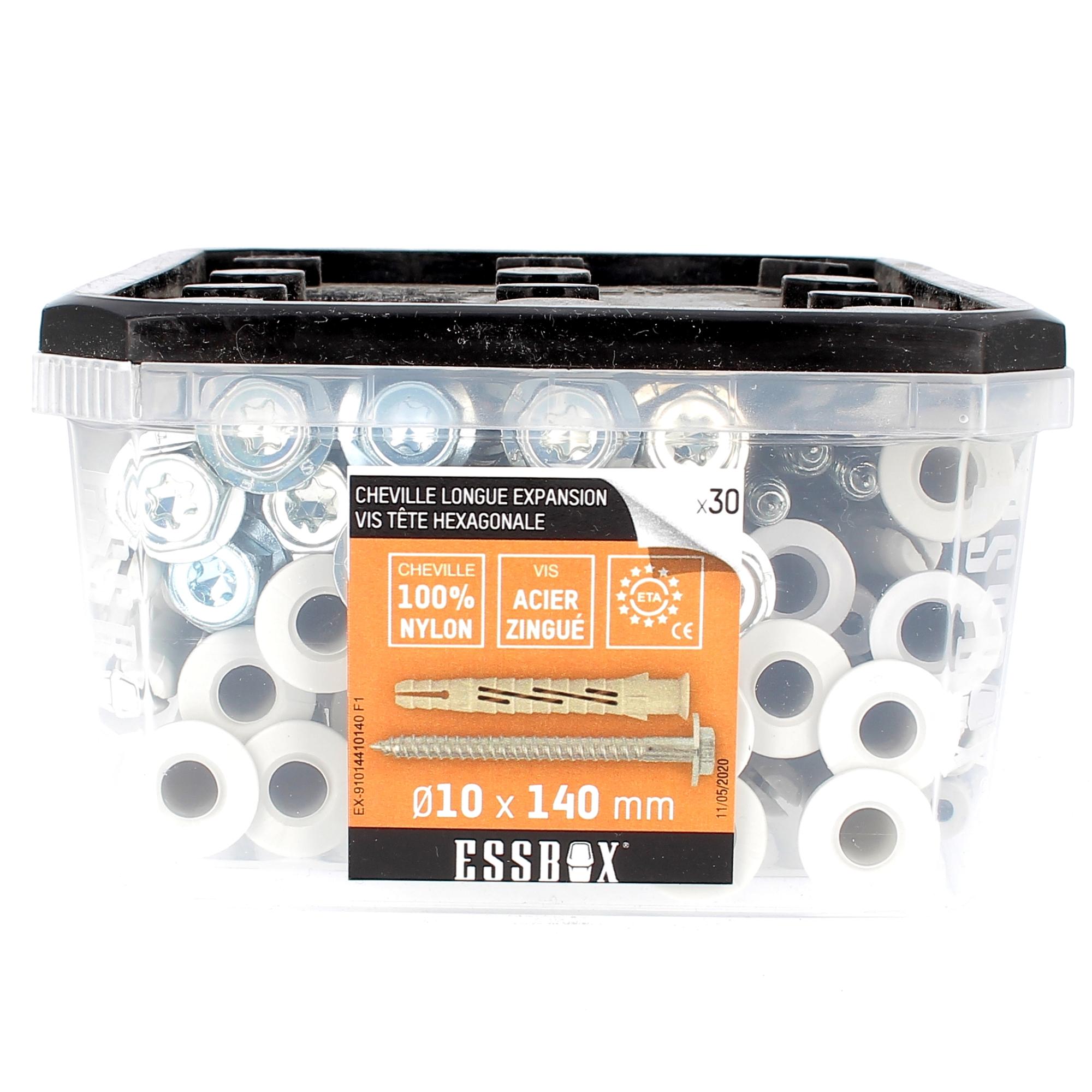 Essbox De Chevilles Nylon Longue Expansion Avec Th Embase Acier