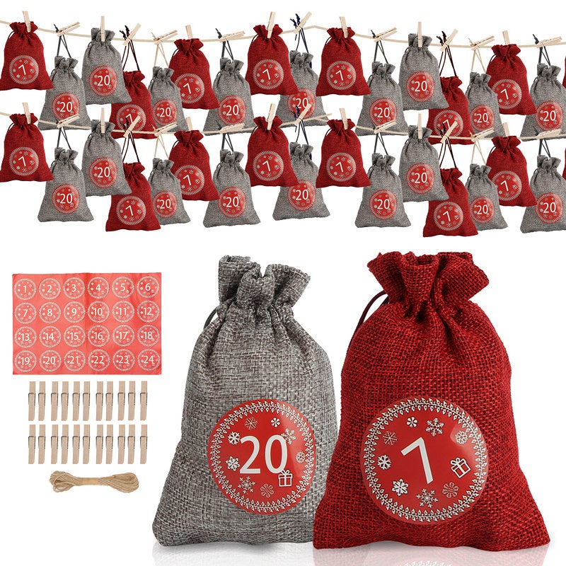 Calendrier De L Avent No L Sac Jute Pochon Diy No L Cadeaux