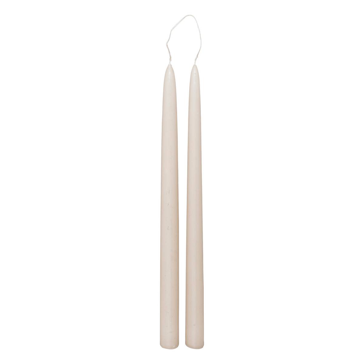 Lot de 2 bougies bâtons Hugo en coton H30cm taupe Atmosphera