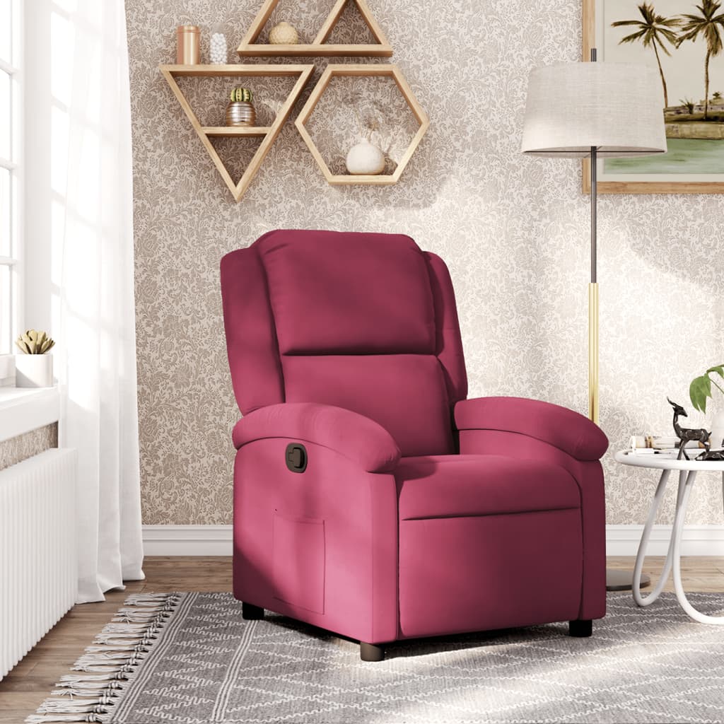 Fauteuil Inclinable Rouge Bordeaux Velours VidaXL Leroy Merlin