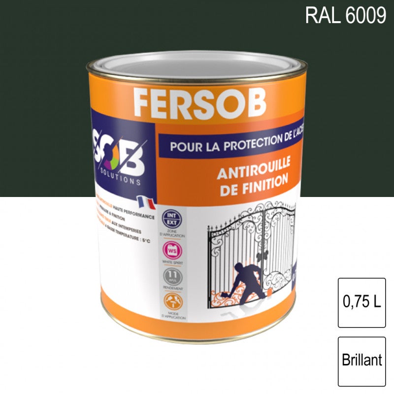 Peinture Professionnelle Antirouille Fersob RAL 6009 Vert Sapin