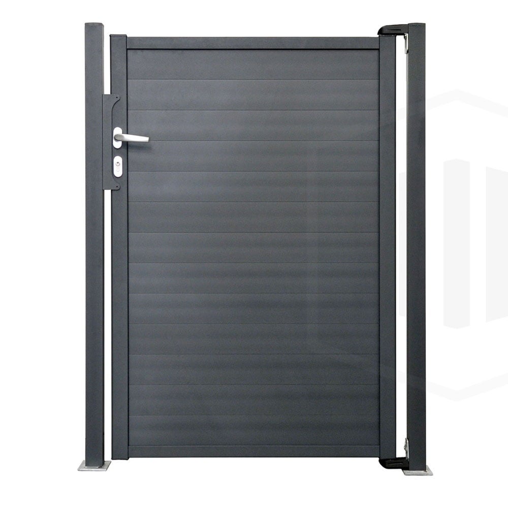 Portillon Aluminium Plein Haut 180 X Larg 100 Cm Gris 7016 Vendu