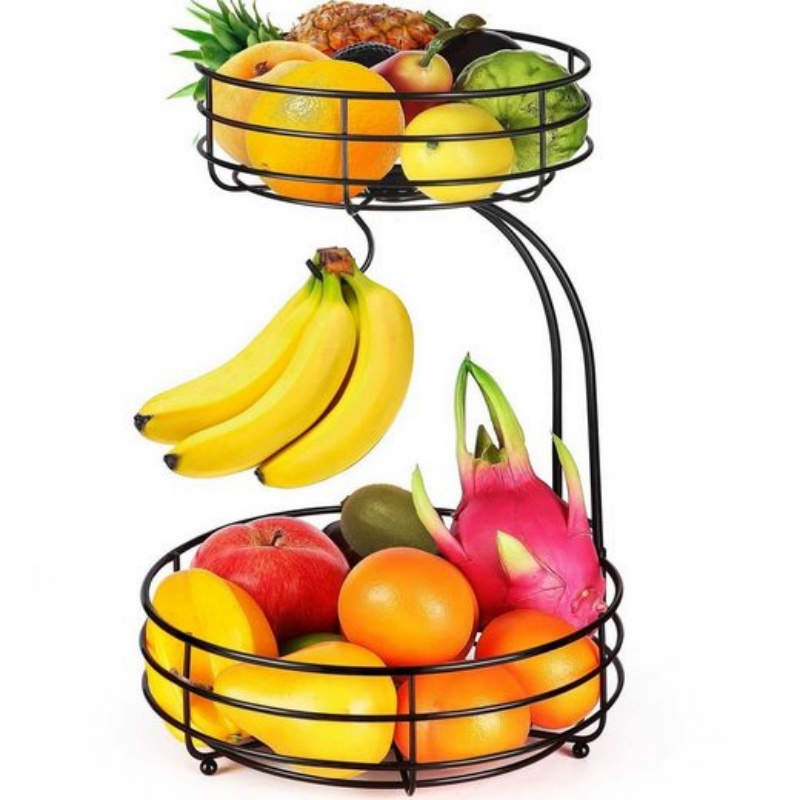 Étagère de cuisine Panier à fruits 2 étages panier à légumes pour