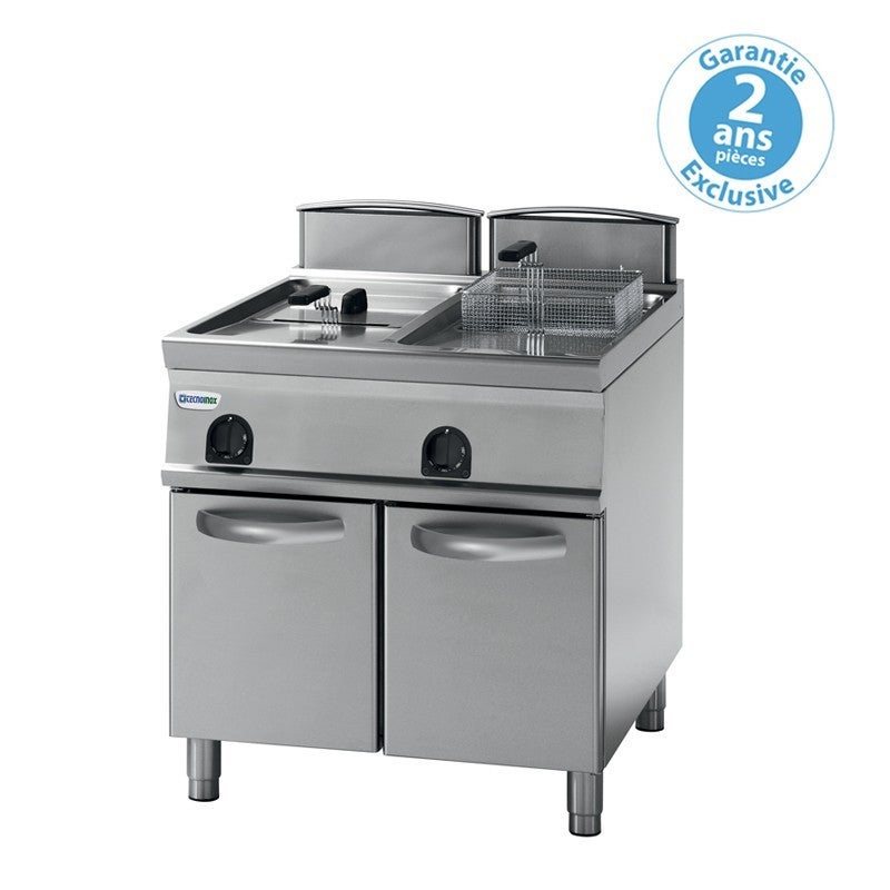 Friteuse Sur Coffre Gaz Avec Cuve En V 2 X 17 Litres Tecnoinox