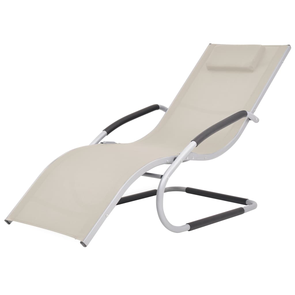 Chaise Longue Avec Oreiller Aluminium Et Textil Ne Cr Me Leroy Merlin