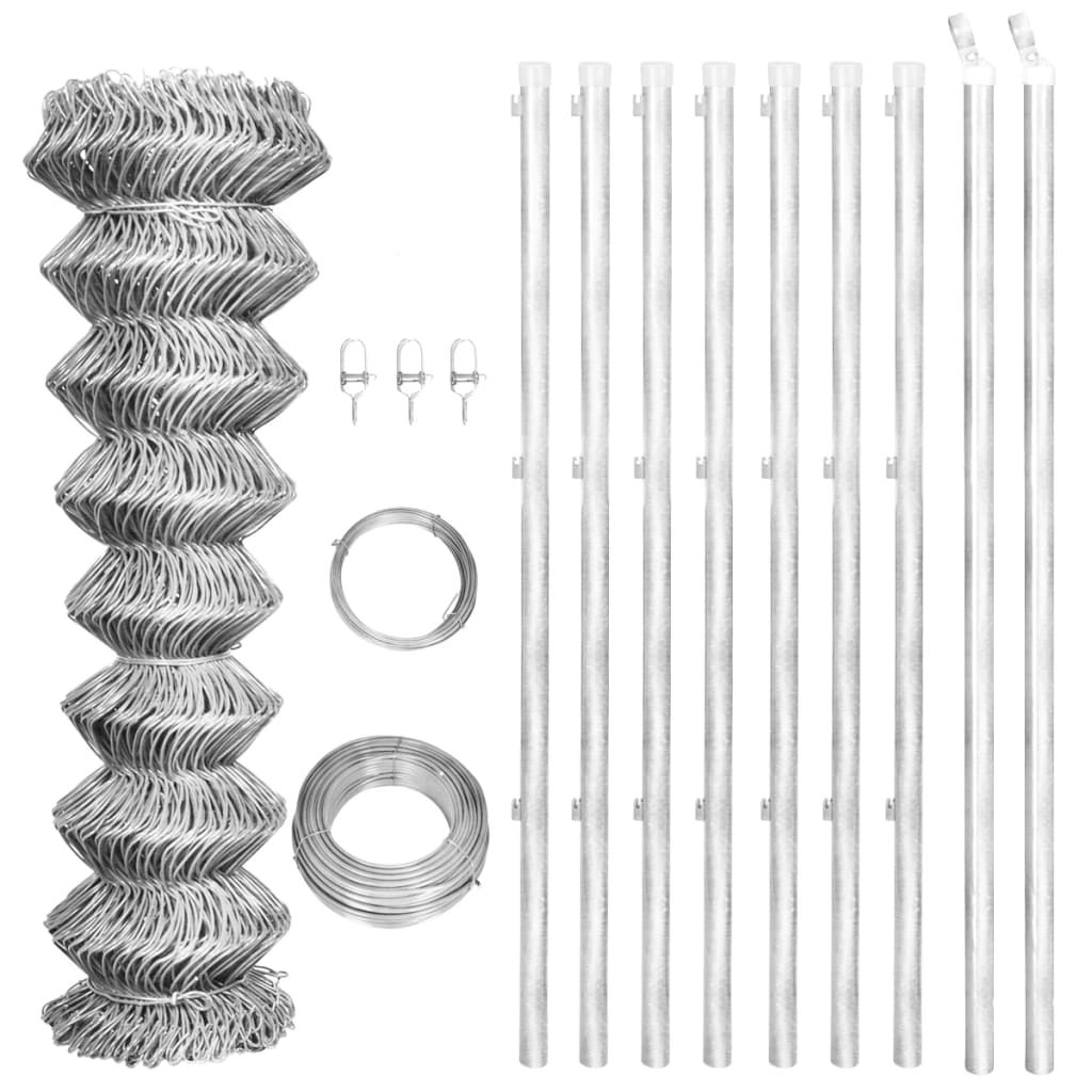 Recinzione A Catena Con Pali Acciaio Zincato 15x1 M Argento Leroy Merlin