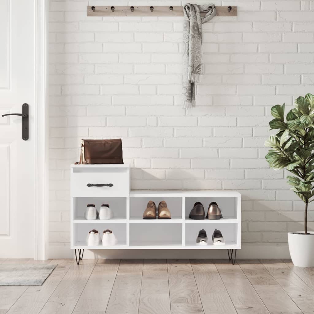 Meuble à chaussure Meuble de rangement Armoire à chaussure Blanc