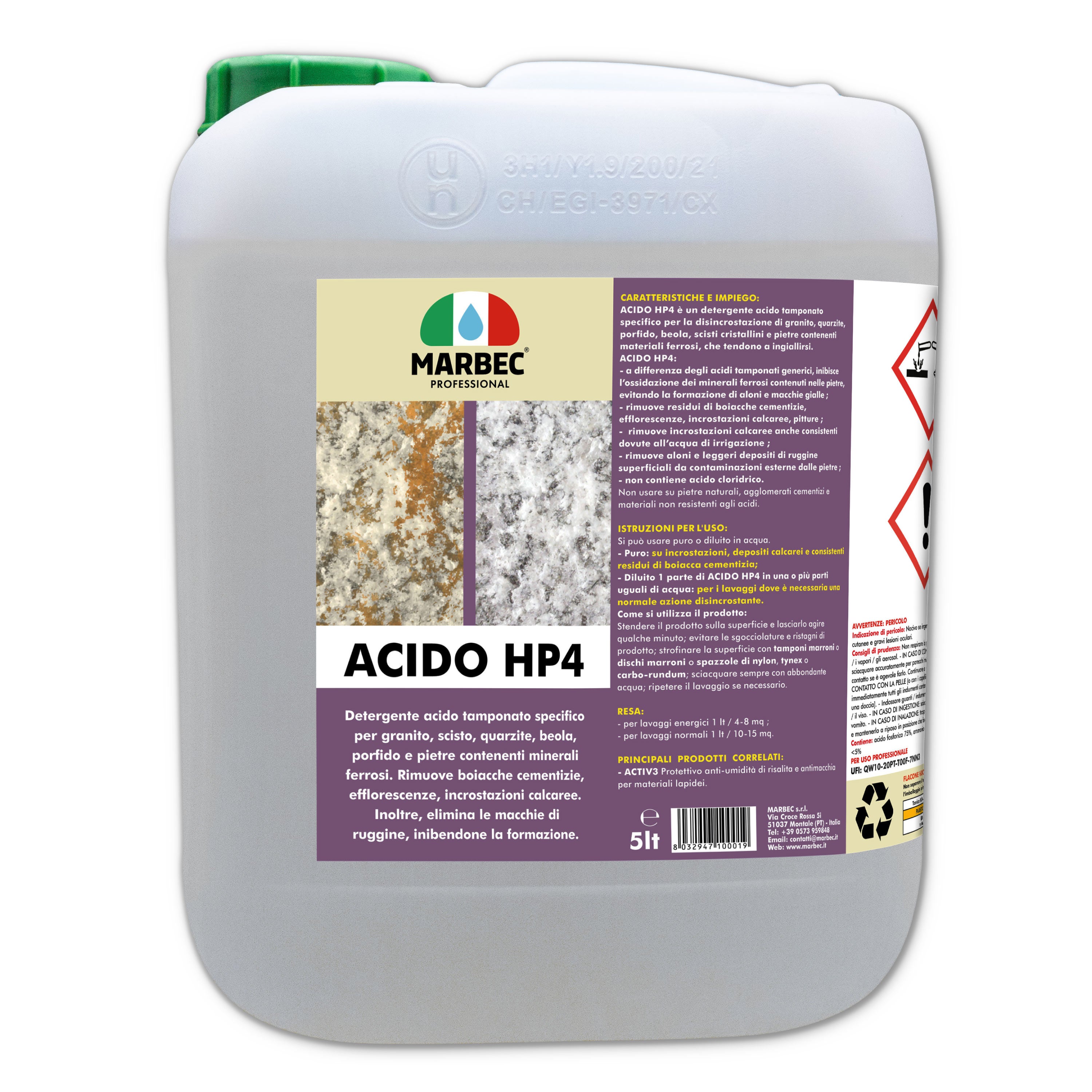 Acido Hp Detergente Acido Disincrostante Specifico Per Porfido E