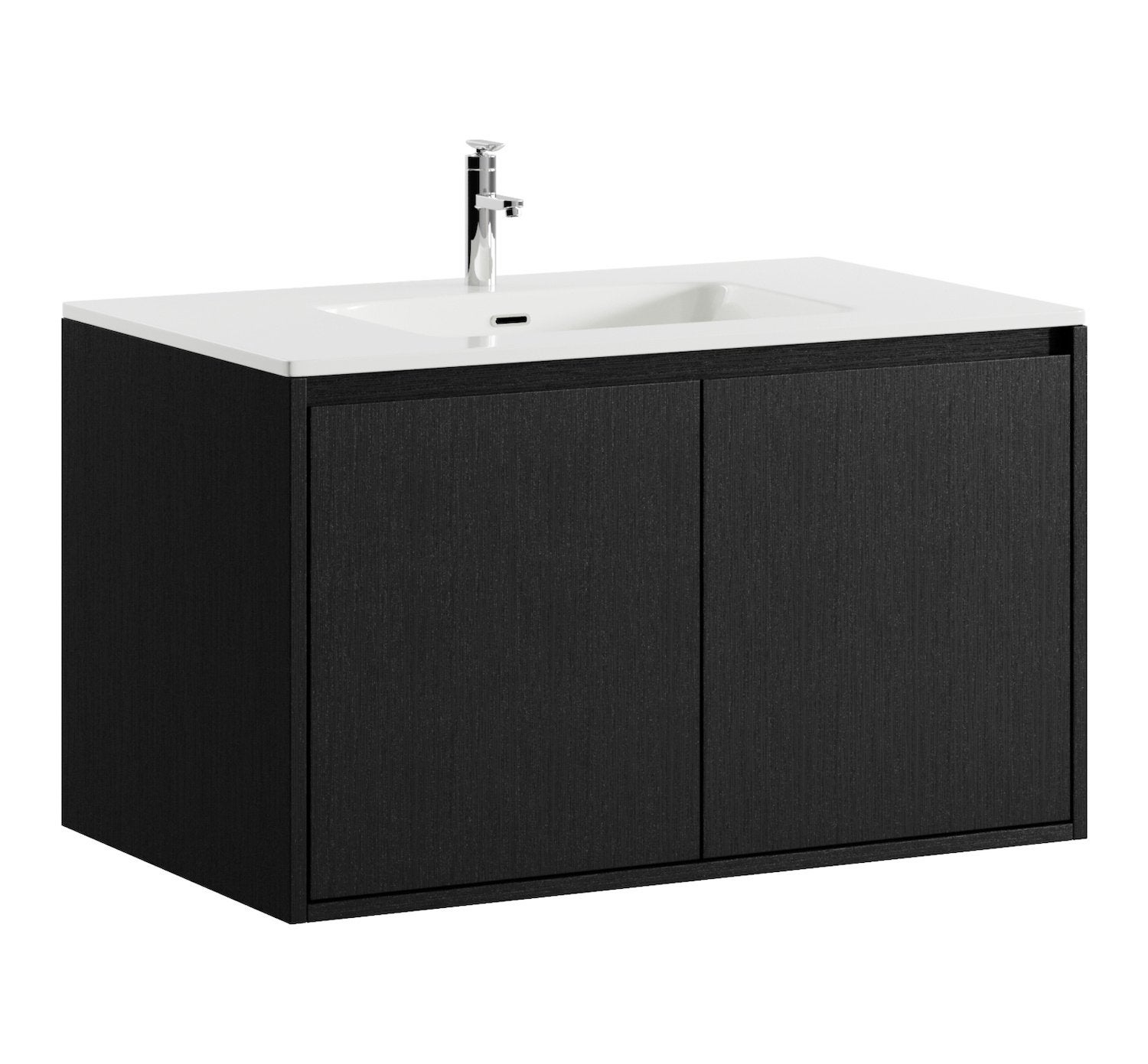 Meuble De Salle De Bain Alicante Cm Badplaats Noir Bois Meuble