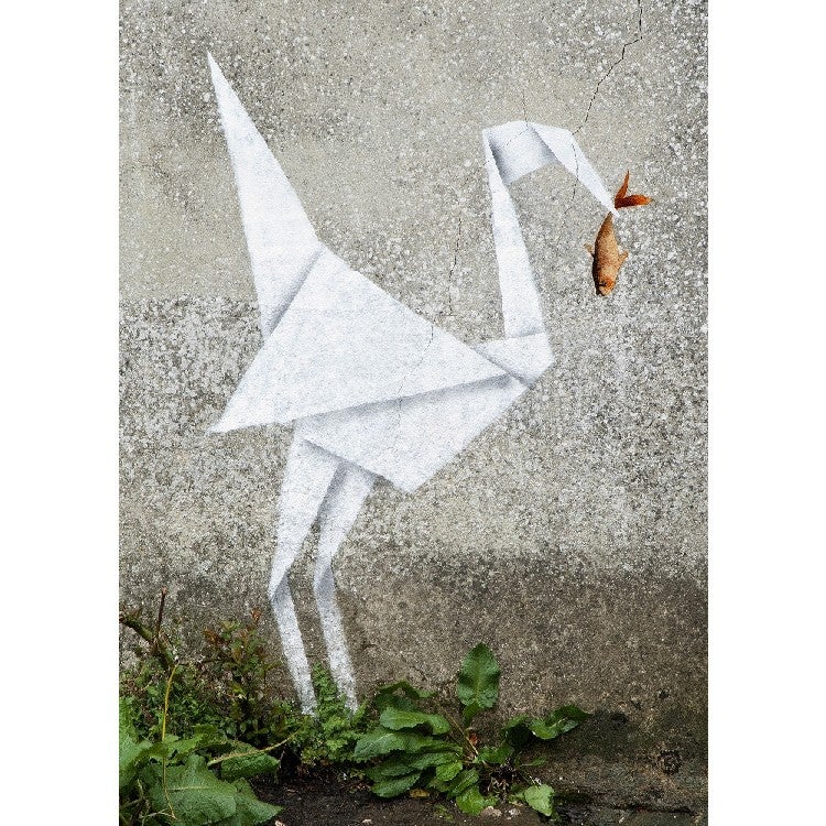 Impression Sur Toile Banksy La Grue En Papier Polyester Multicouleur