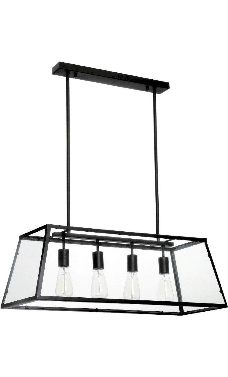 Lampe à Suspension Telaio Métal Verre Noir EPIKASA Leroy Merlin