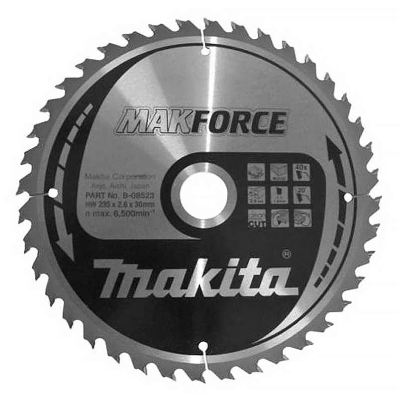 Lame Carbure MakForce MAKITA B 32362 235 Mm Bois Pour Scie Circulaire