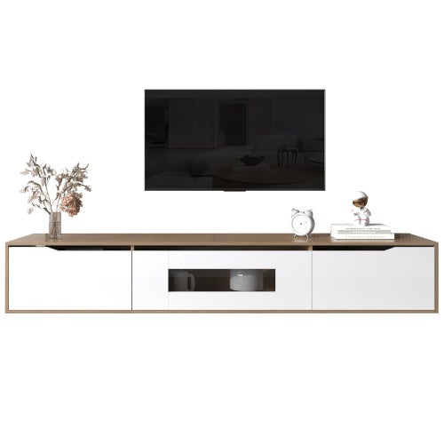 Meuble Tv Moderne Avec Clairage Led Changeant De Couleur Leroy Merlin