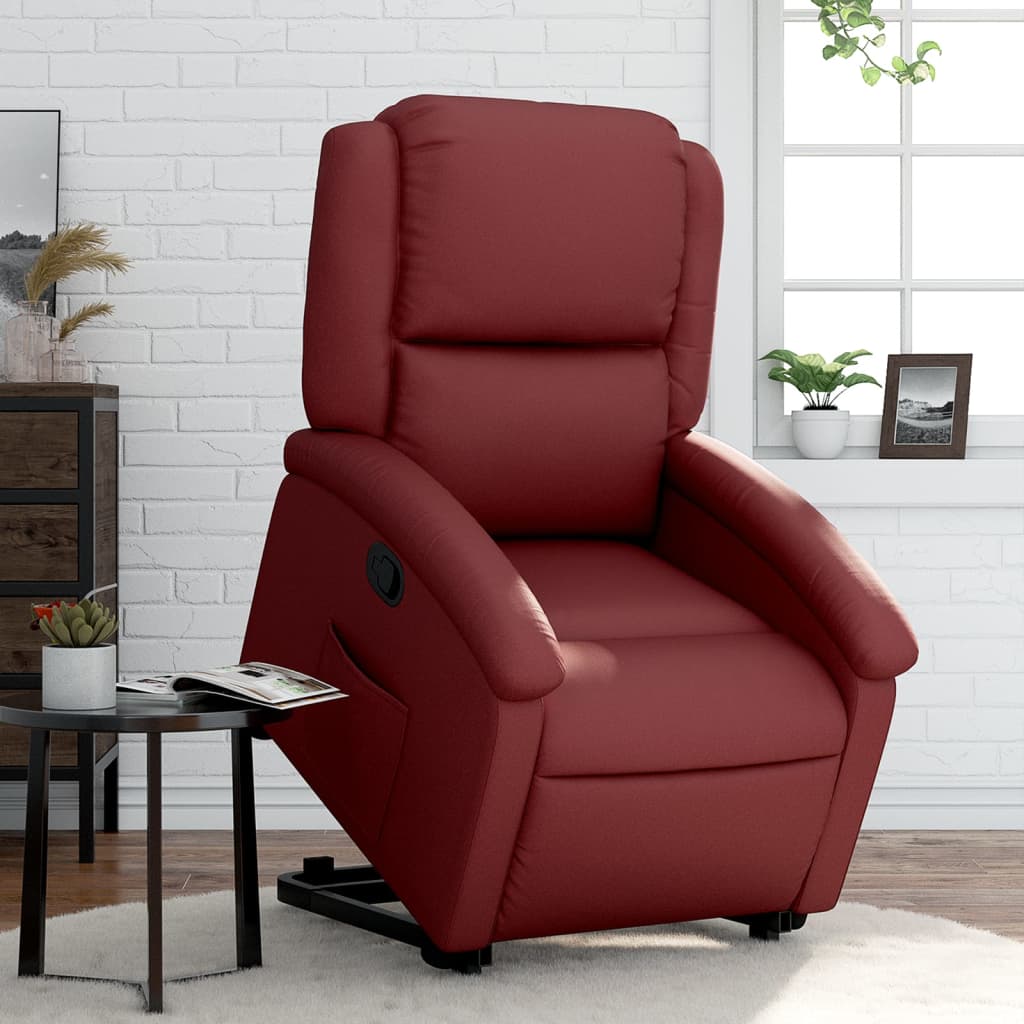 Fauteuil De SalonFauteuil Inclinable Rouge Bordeaux Similicuir