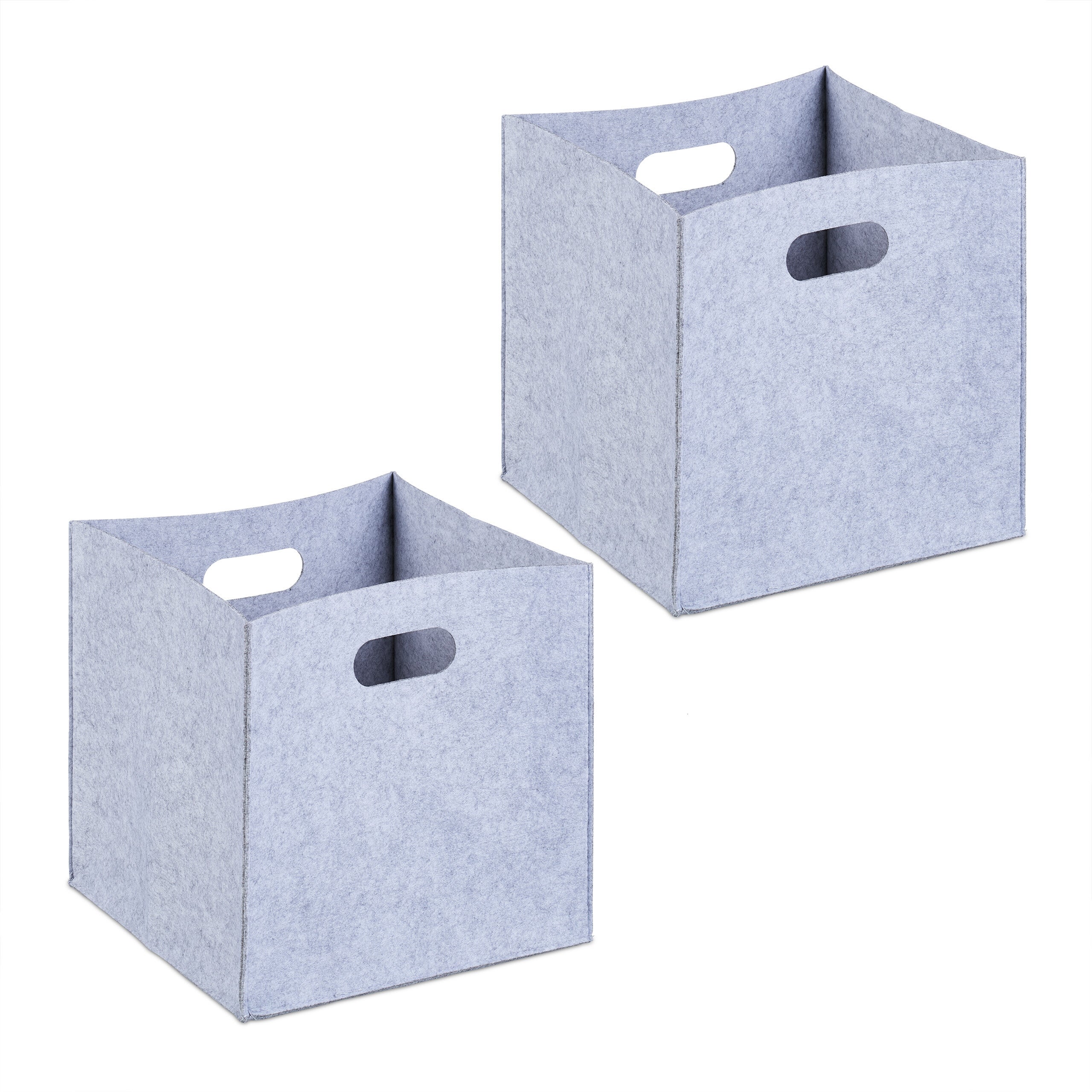 Relaxdays Lot de 2 boîtes de rangement caisses pliables HxLxP