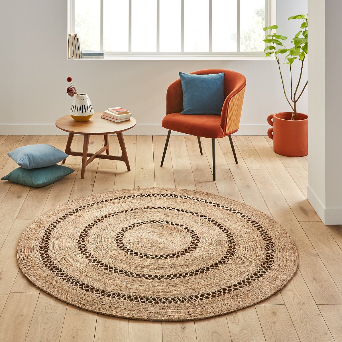 Tapis Rond En Jute Aftas Naturel Diam 160 Cm Leroy Merlin