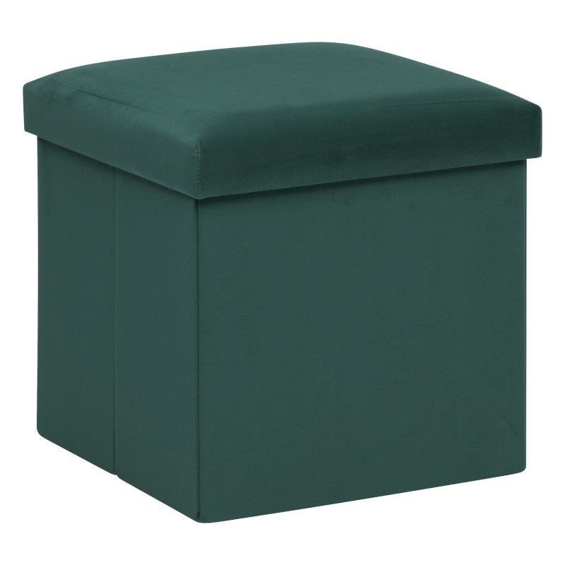 Pouf Coffre Pliable Velours Tess Atmosphera C Dre Leroy Merlin