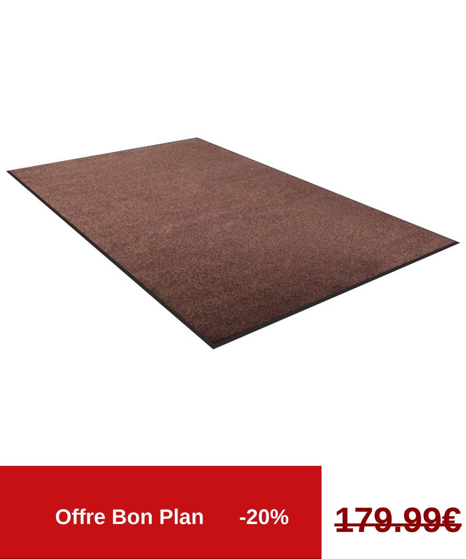 KARAT Tapis de Porte Paillasson d entrée Brillant Marron 200 x 100 cm