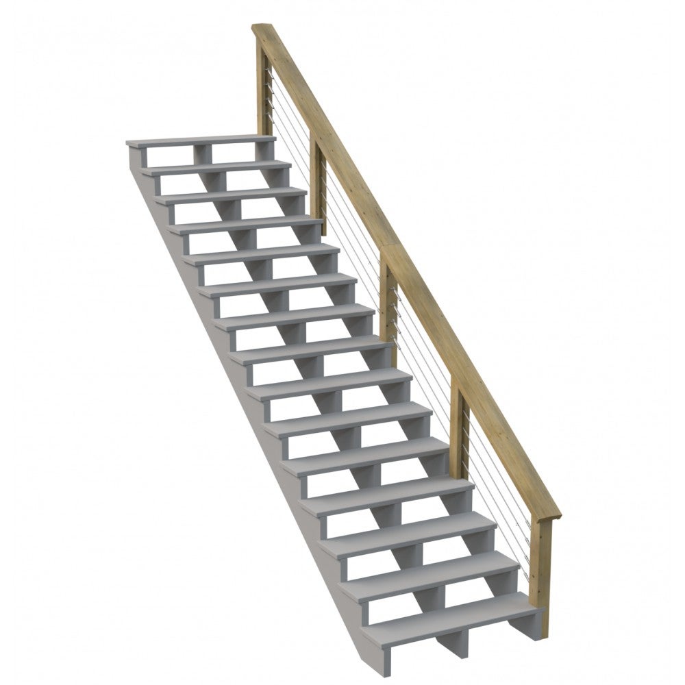 Kit Garde Corps Bois Marches Jersey Escalier Ext Rieur Rampes