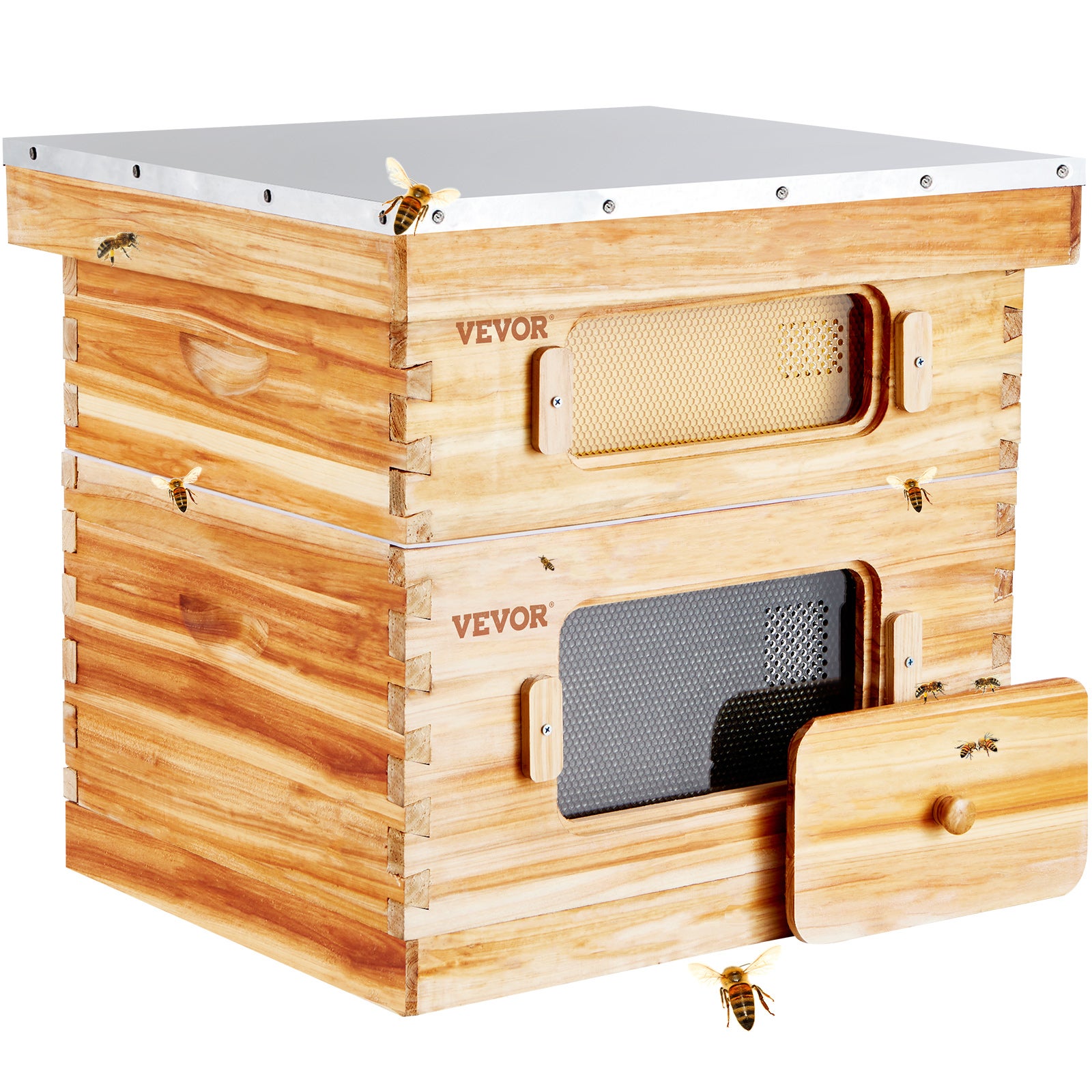 Vevor Ruche D Abeilles Cadres Bois C Dre Enduit De Cire D Abeille