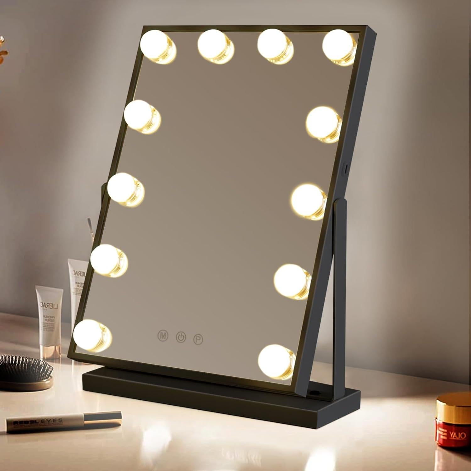 Miroir de maquillage à écran tactile LED avec lumière de remplissage