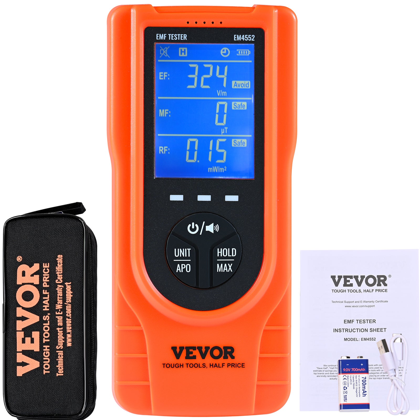 VEVOR Compteur EMF 3 en 1 5 Hz 3 5 GHz détecteur de rayonnement de