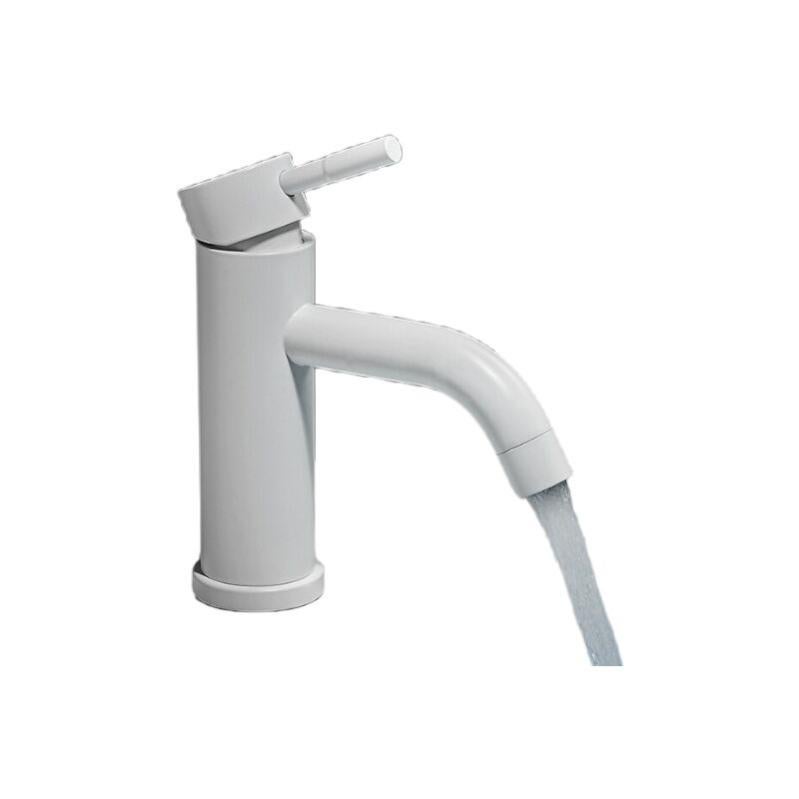 Robinet De Lavabo Blanc L Gant En Acier Inoxydable Bouche Incurv E