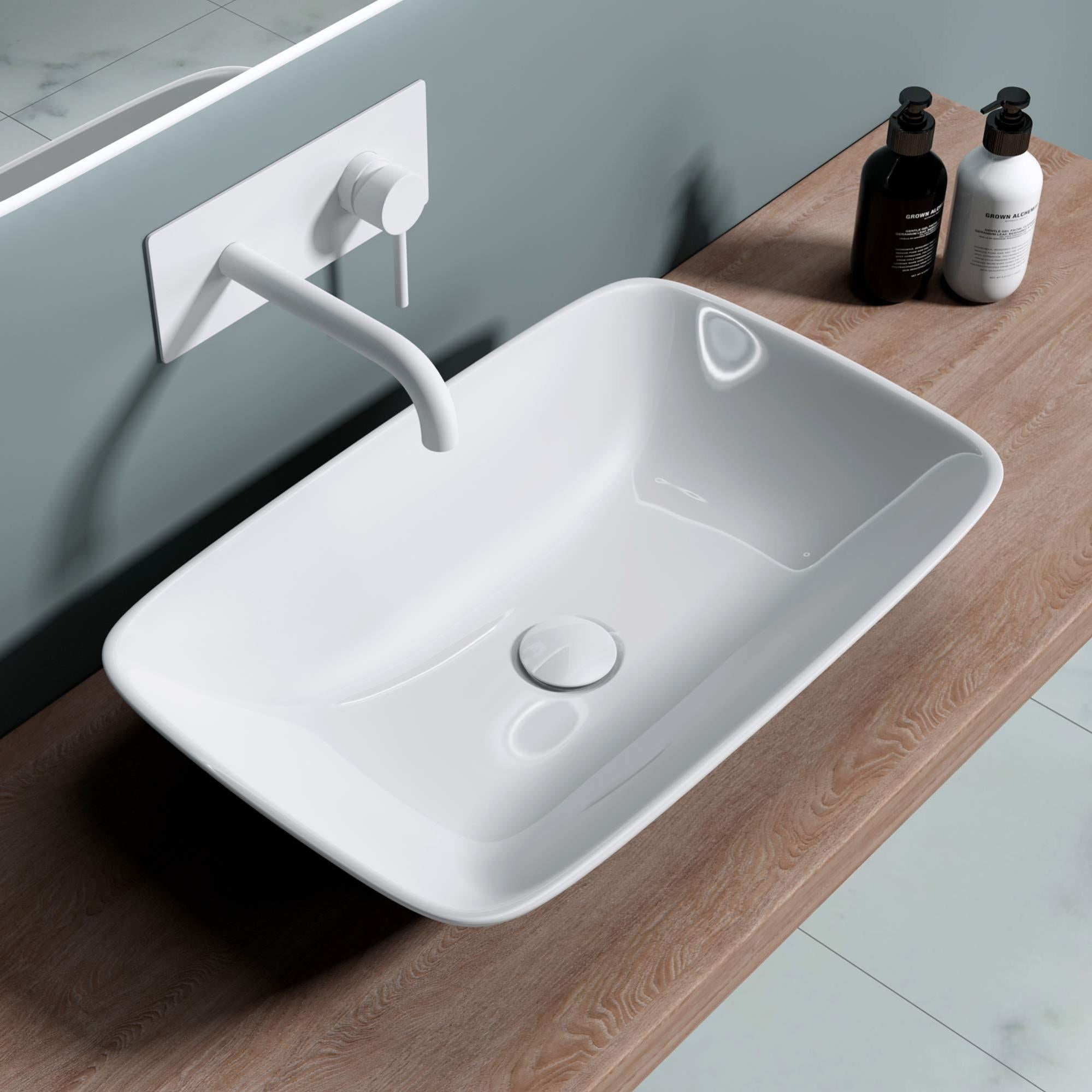 Doporro Lavabo Vasque Poser Blanc Cm Lave Main Bruxelles