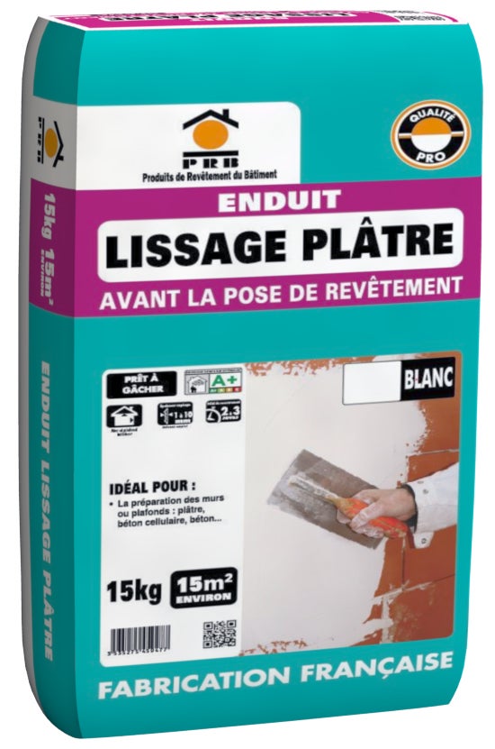 Enduit de lissage pour béton cellulaire PRB 15 kg Leroy Merlin