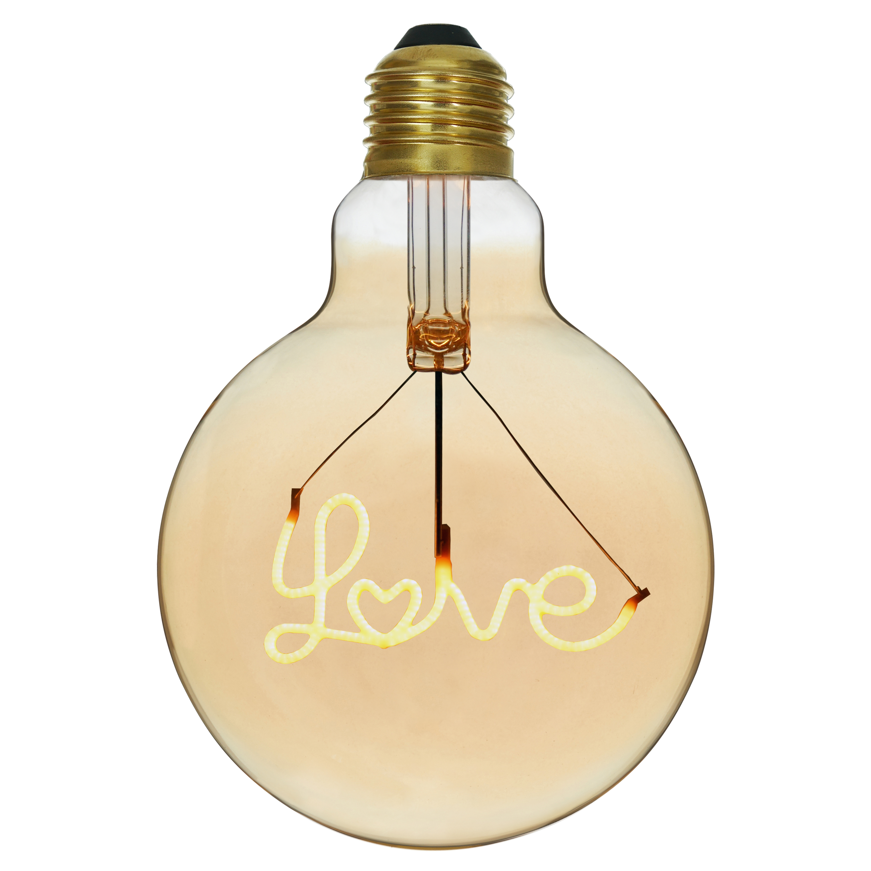 Ampoule décorative led à filament ambré Love globe 125 mm E27 4 W